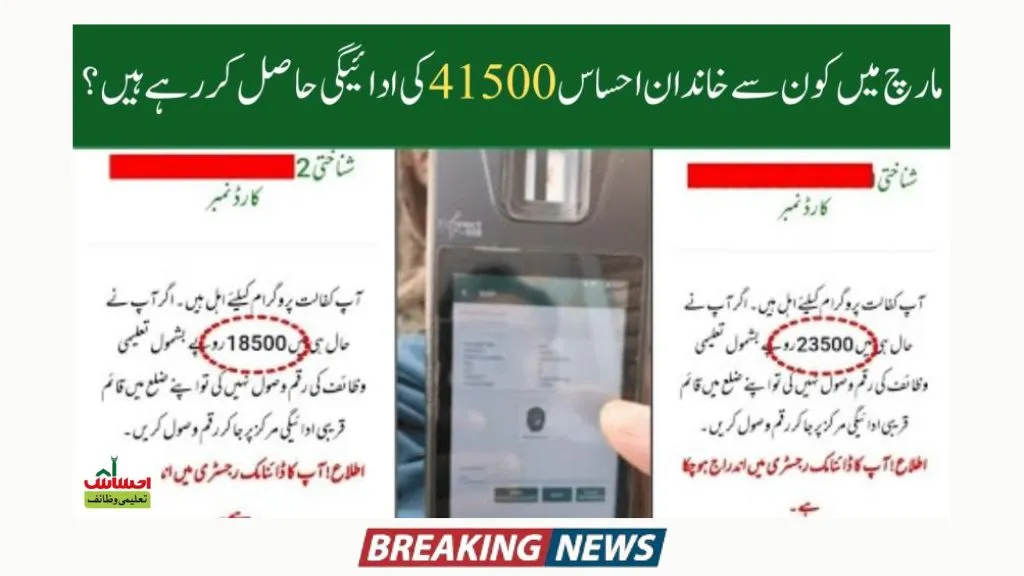 Which Families Are Getting Ehsaas 41500 Payment in April